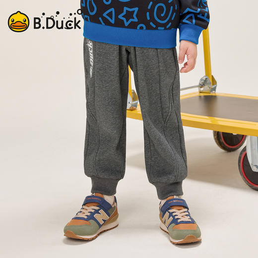 B.Duck小黄鸭童装束脚休闲长裤冬季男童运动裤105-150 BF5573031 商品图4