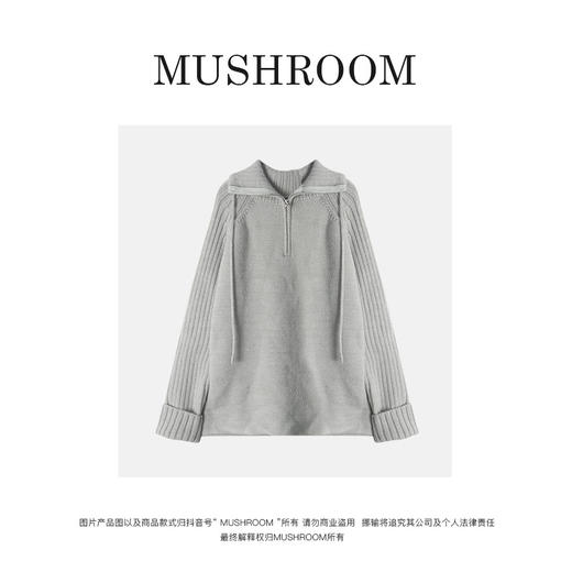 金蘑菇菇【棉花糖】秋冬加厚精纺羊毛宽松毛衣时髦氛围感上衣 商品图2