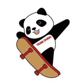 TEAM CHINA熊猫运动造型徽章—滑板