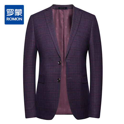 罗蒙秋季西装外套男士正装商务通勤休闲格子小西装单西服外套男 商品图6