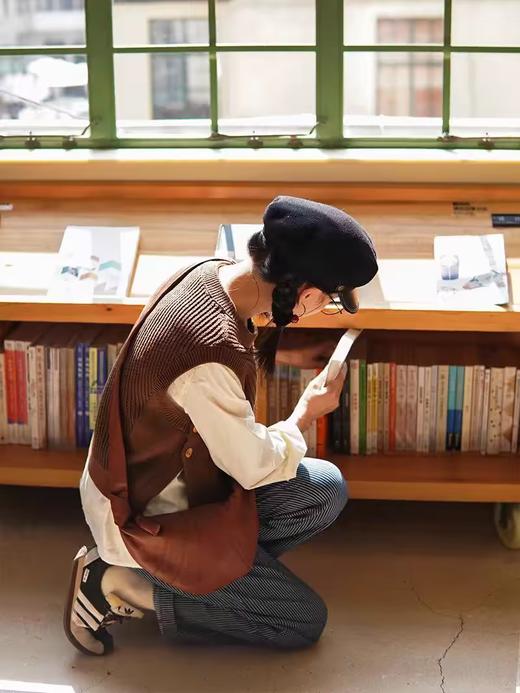 浮生八记/24C102/复古圆桶纱圆领木头扣叠穿毛衣马甲 商品图2