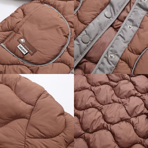 儿童拼色小口袋棉内胆男宝女宝洋气保暖棉内搭 90-140cm 商品图1