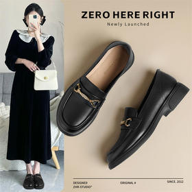 ZHR则则头层牛皮乐福鞋2024新款气质百搭单鞋英伦小皮鞋女鞋