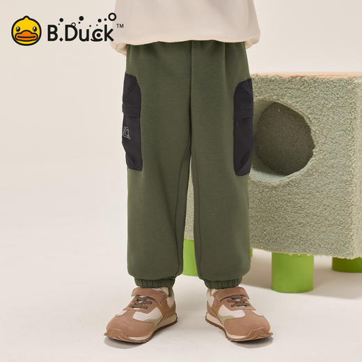 B.Duck小黄鸭童装休闲撞色长裤冬季男童宽松束脚裤105-150 BF5563922 商品图3