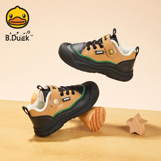 B.Duck小黄鸭童鞋加绒运动鞋冬季男童时尚休闲鞋24-30 B5586907 商品图2