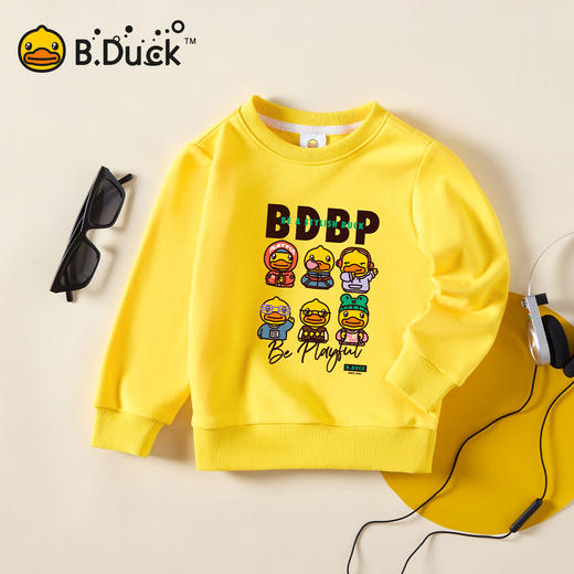 B.Duck小黄鸭童装圆领卫衣春春秋男童时尚潮酷上衣105-150 BF3508957 商品图2