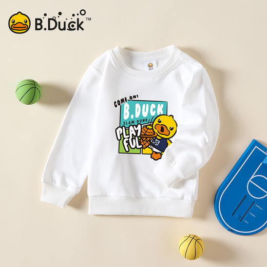 B.Duck小黄鸭童装休闲运动卫衣春春秋男童圆领上衣105-150 BF3508947 商品图4