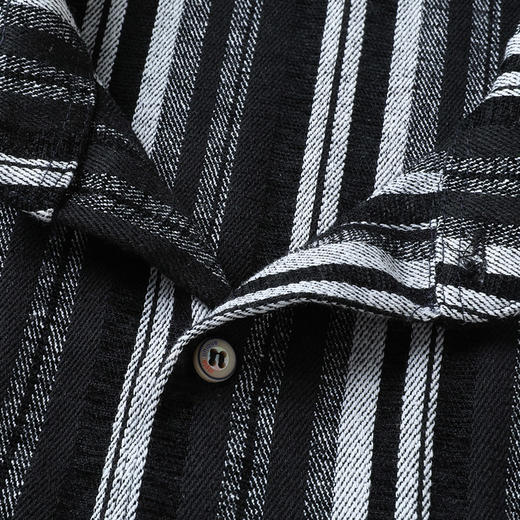 【新款DB】大依优型大码男装厚长袖衬衫条纹商务休闲上衣外套加肥加大胖子舒适打底 商品图6