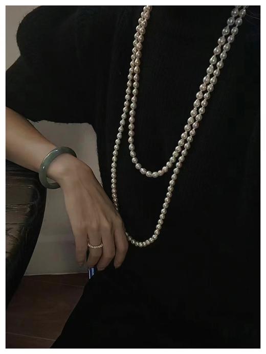 施华洛珍珠正圆极光珠85cm毛衣链 商品图5