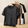 【新款DPF】大依优型毛衣针织短袖背心休闲针织衫毛背心满印字母加肥加大上衣男士胖子大码毛衫t恤打底 商品缩略图0