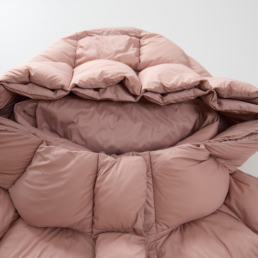 谜底短款羽绒服女2024冬季新品百搭粉色连帽鹅绒面包服244MY1597 商品图3