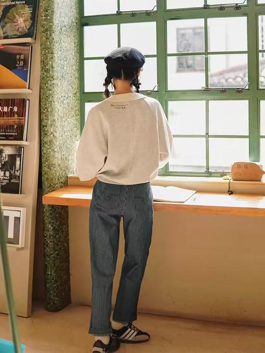 浮生八记/24C124/美式复古学院风分割立裁圆领插肩袖卫衣 商品图2