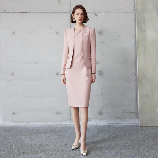 IWY/独特绝美小套装秋季新款正式场合职业套装裙无领西装外套C2107+Q1219 商品图2