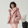 谜底短款羽绒服女2024冬季新品百搭粉色连帽鹅绒面包服244MY1597 商品缩略图0