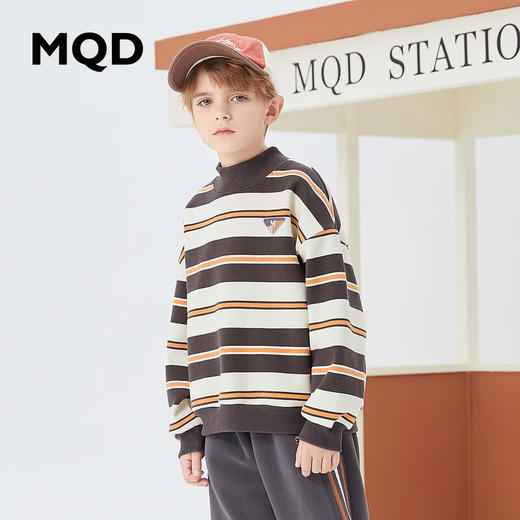 【MQD】童装男大童冬季新款潮酷休闲条纹卫衣 商品图1