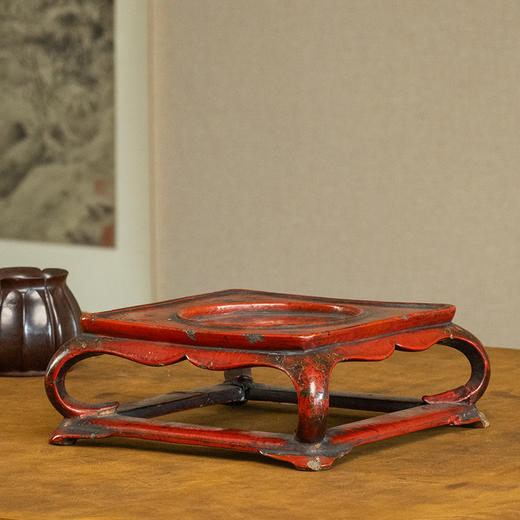 清 朱漆天圆地方壸门带托泥器座 商品图2