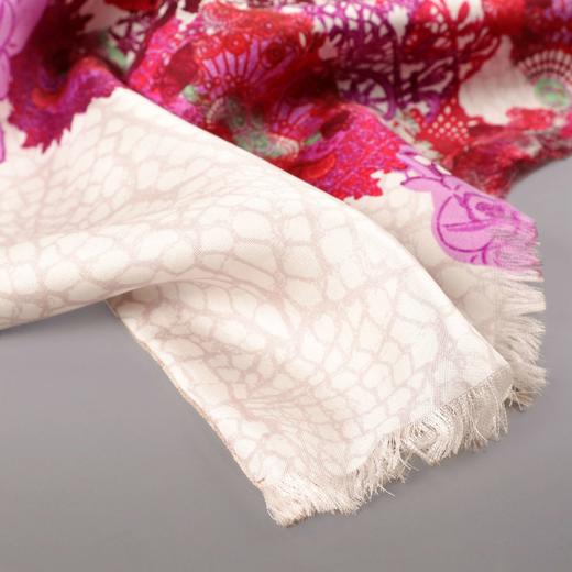 桑蚕丝金纺澳毛双面围巾 商品图3