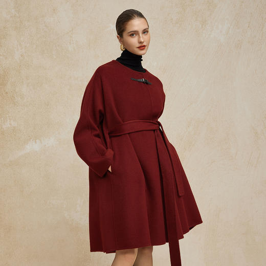 PH940斯尔丽24新款双面呢纯羊毛大廓形斗篷设计气场十足时尚显瘦大衣 商品图2