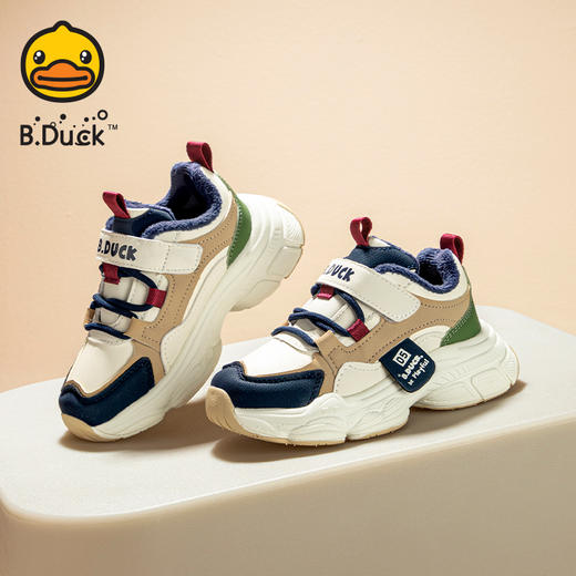 B.Duck小黄鸭童鞋加绒运动鞋冬季男女童魔术贴童鞋26-32 B5586920 商品图2