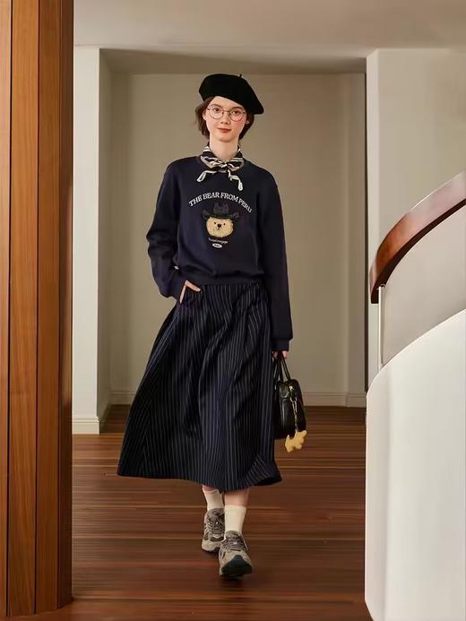 浮生八记/24C083/中腰百褶连腰半身裙古典圆弧腰纹半裙 商品图2