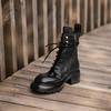 【阿么古纹马皮鞋】英伦风厚底复古马丁靴女系带户外百搭短靴4.2CM 商品缩略图2