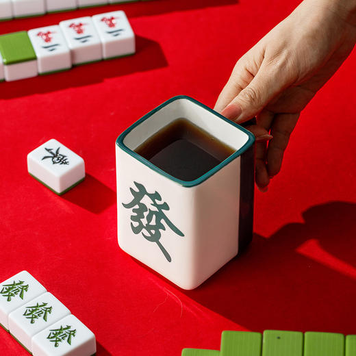 【麻将好运杯】麻将造型好运陶瓷杯个性创意棋牌室马克杯国潮新年礼品咖啡水杯。ry 商品图3