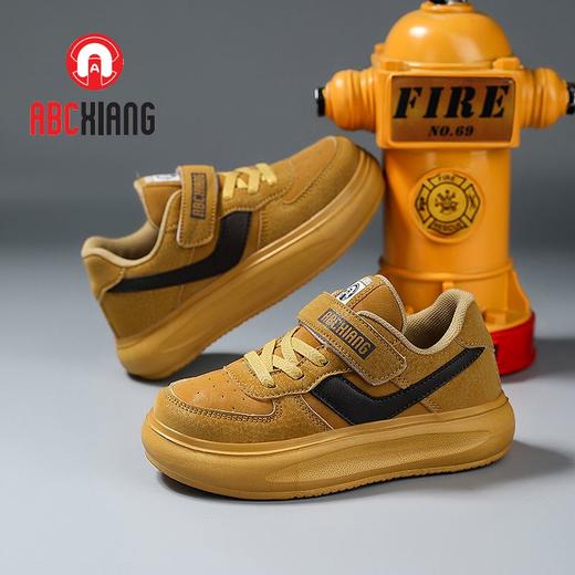 ABCkids大童鞋儿童秋冬全皮面网面男童低帮运动休闲小板鞋轻便舒适 商品图3