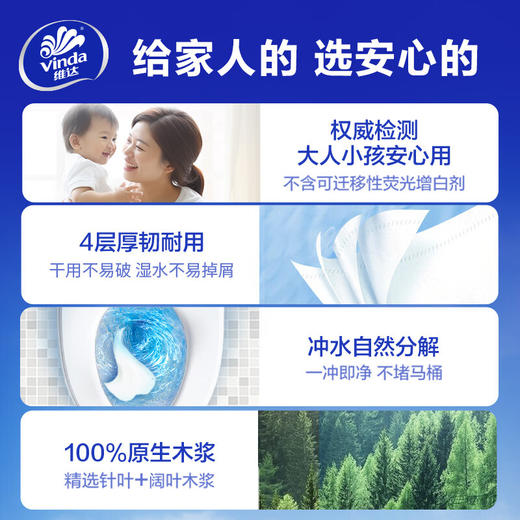 维达145g 4层蓝色经典有芯卷筒纸 27卷/箱VD4169 商品图2