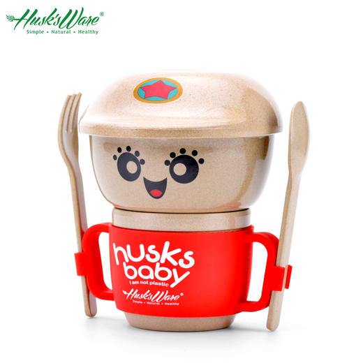 壳氏唯儿童环保稻壳餐具五件套小雷锋系列卡通宝宝碗辅食 商品图1