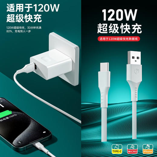 优胜通120w闪充快充线-109三种接口 商品图2