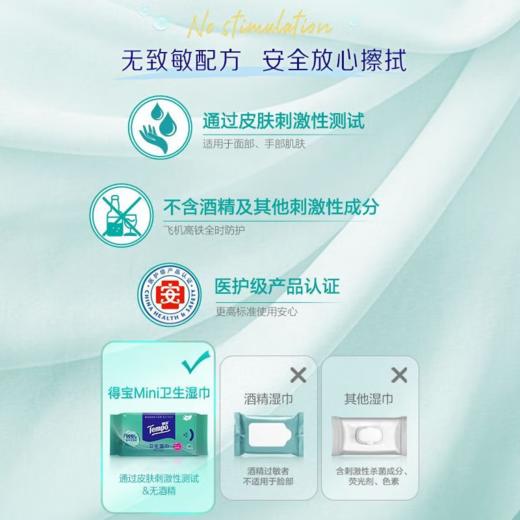 【积分兑换】得宝（Tempo）迷你湿巾8片/包*6包/提*5提便携清洁纸巾户外好物 商品图4