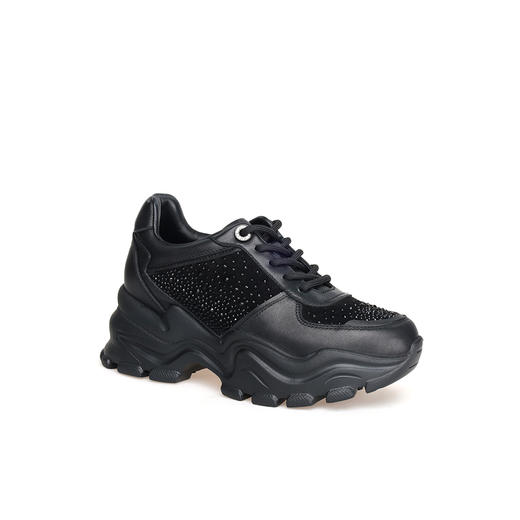 豪麟名鞋奥莱迪嘉女鞋时尚老爹鞋牛皮革+羊反绒面革DJXXA42WX015黑色  原价1960元 商品图0