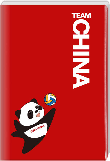TEAM CHINA熊猫运动造型可收纳环保笔记本A5—排球 商品图0