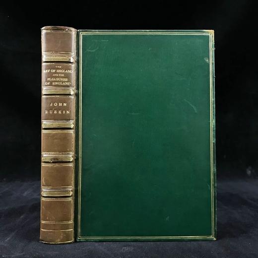 札尼斯朵夫工坊特装本！含藏书票！1904年 约翰·罗斯金《英格兰艺术/英格兰的愉悦之处》 全真皮精装32开 商品图0