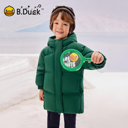 B.Duck小黄鸭童装冬季男女童连帽羽绒服中长款外套105-150 BF5516011 商品图2