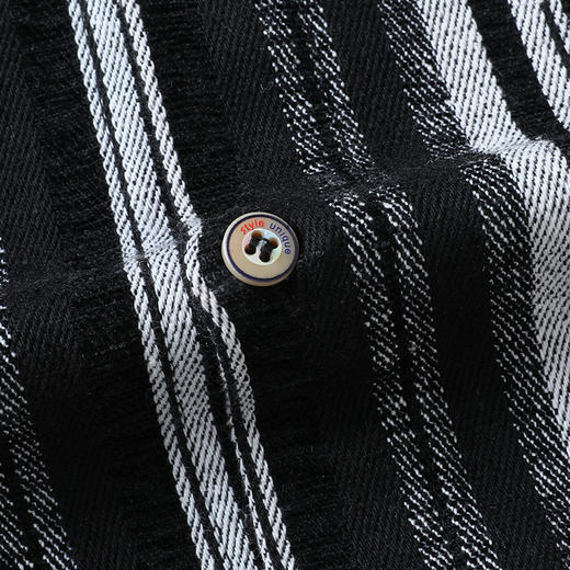 【新款DB】大依优型大码男装厚长袖衬衫条纹商务休闲上衣外套加肥加大胖子舒适打底 商品图8