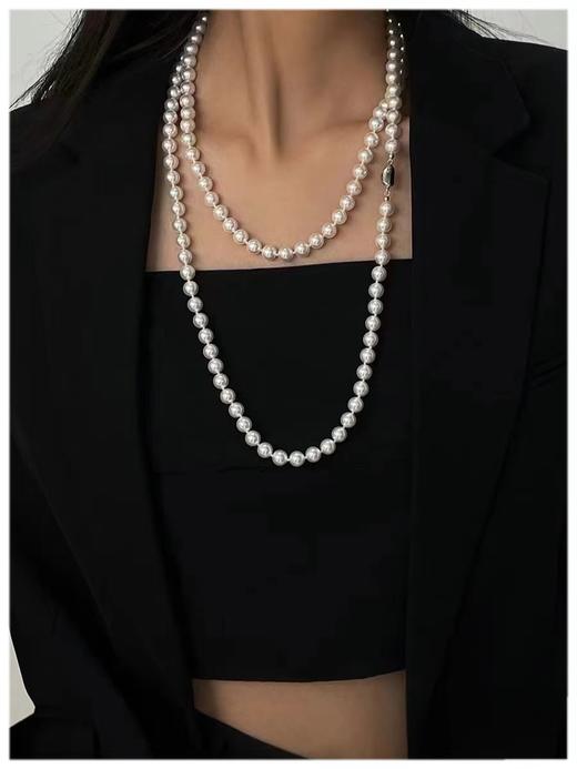 施华洛珍珠正圆极光珠85cm毛衣链 商品图6