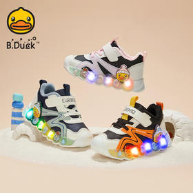 B.Duck小黄鸭童鞋冬季男女童防滑运动鞋保暖亮灯鞋24-30 B5586922