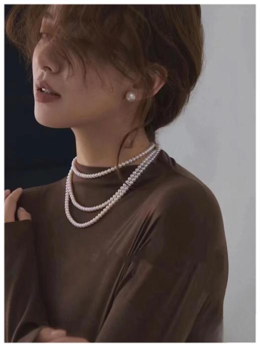 施华洛珍珠正圆极光珠85cm毛衣链 商品图11