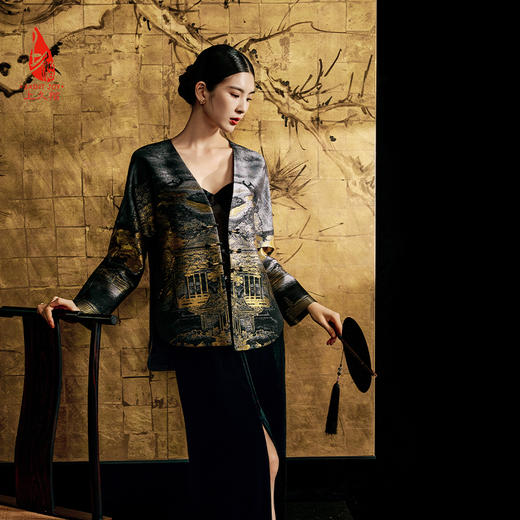 SAINTJOY/上久楷宋锦外套 复古 中国风 女士上衣  汉宫秋月图 CY1024207001 商品图2