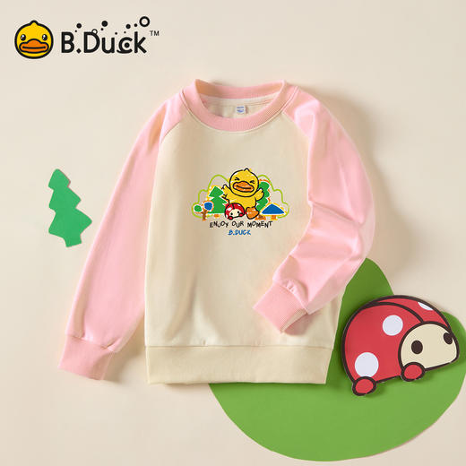 B.Duck小黄鸭童装春秋圆领卫衣男女童插肩袖110-160 BF3508908 商品图3