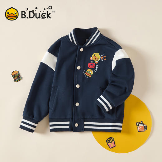 B.Duck小黄鸭童装针织外套春春秋男女童时尚棒球服110-160 BF3511907 商品图4