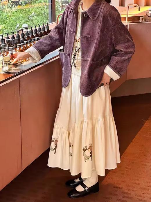 浮生八记/24D148/新中式盘扣设计灯芯绒双口袋外套 商品图2