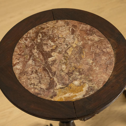 民国 红木镶云石独梃式圆台（一对） 商品图3