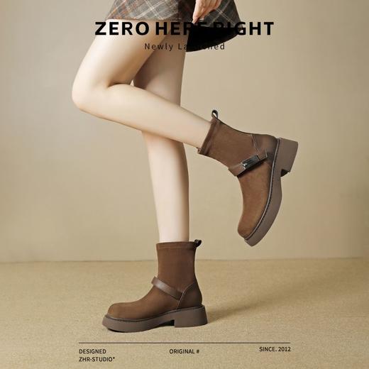 ZHR美拉德弹力靴2024新款加绒超轻短靴时尚百搭瘦瘦靴网红ins女靴 商品图9