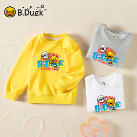 B.Duck小黄鸭童装时尚圆领套头卫衣春春秋男女童宽松105-150 BF3508936
