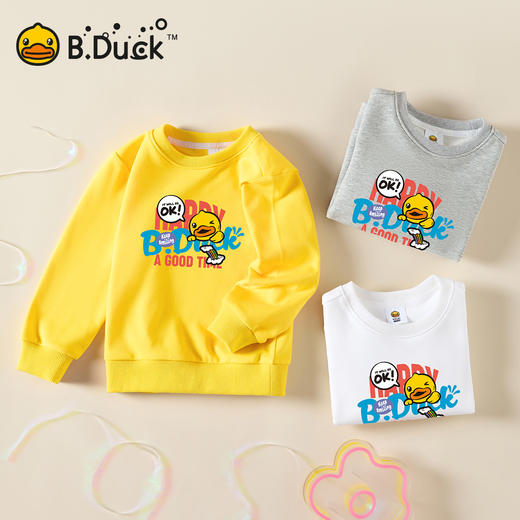 B.Duck小黄鸭童装时尚圆领套头卫衣春春秋男女童宽松105-150 BF3508936 商品图0