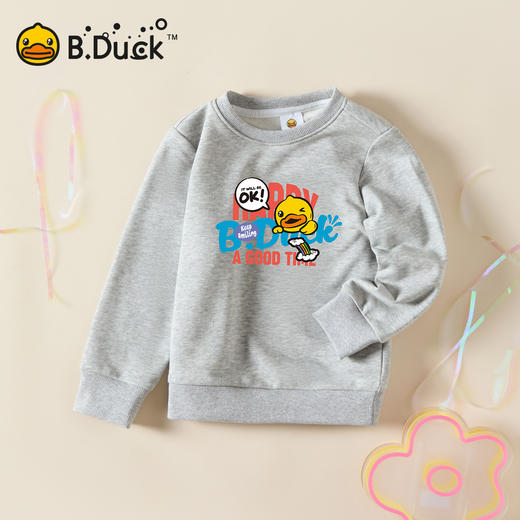 B.Duck小黄鸭童装时尚圆领套头卫衣春春秋男女童宽松105-150 BF3508936 商品图3