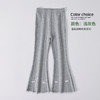 【春秋花边小喇叭裤，时尚坑条面料】女童微喇叭裤春秋款 坑条洋气中大儿童休闲裤子 小女孩薄款外穿长裤-QQ 商品缩略图7