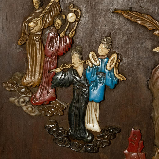 清中期 红木百宝嵌群仙祝寿图挂屏 商品图3